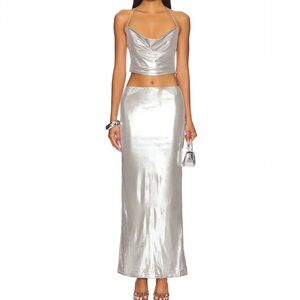 Revolve silver metallic set
